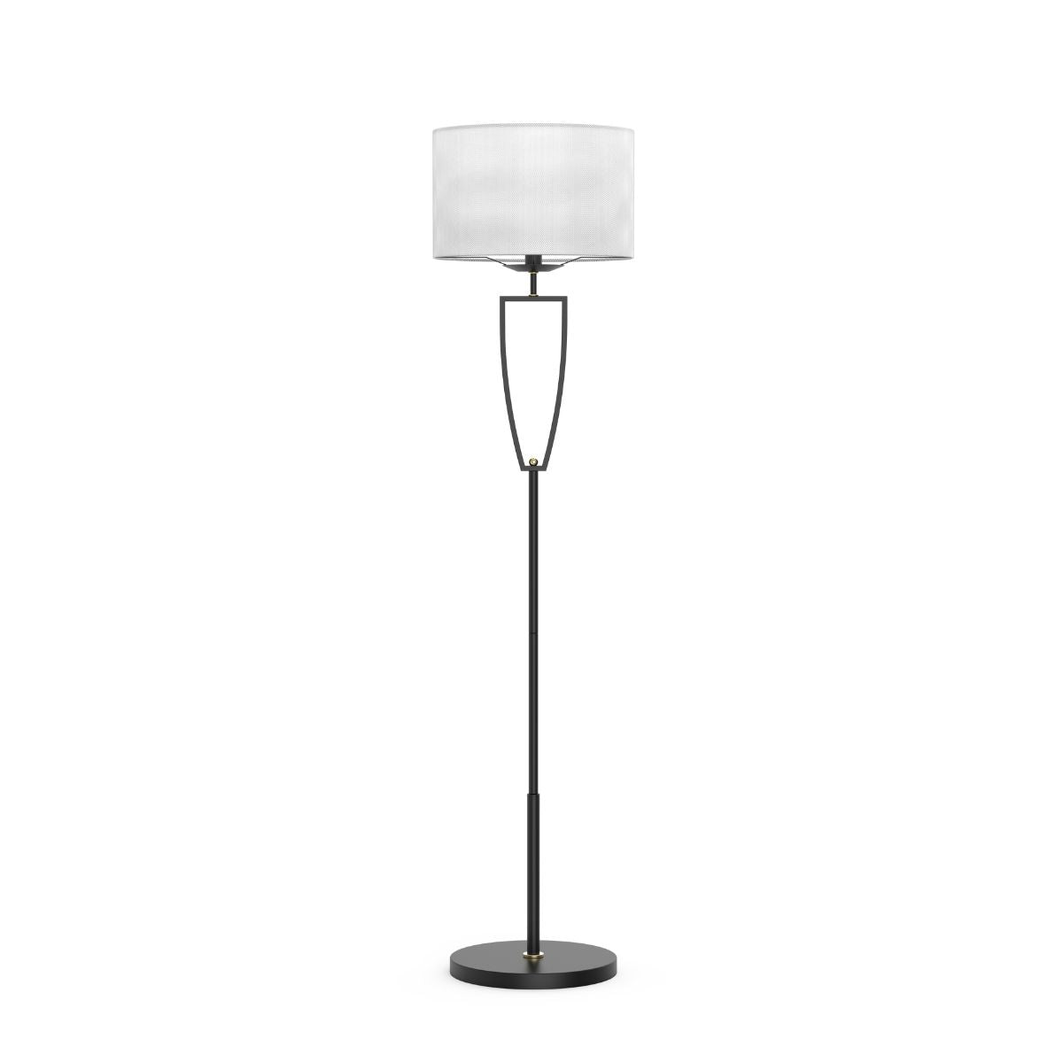 C07-2 Modern Floor Lamp Simple Design White Fabric Shade for All Home Styles(Bulb Include)