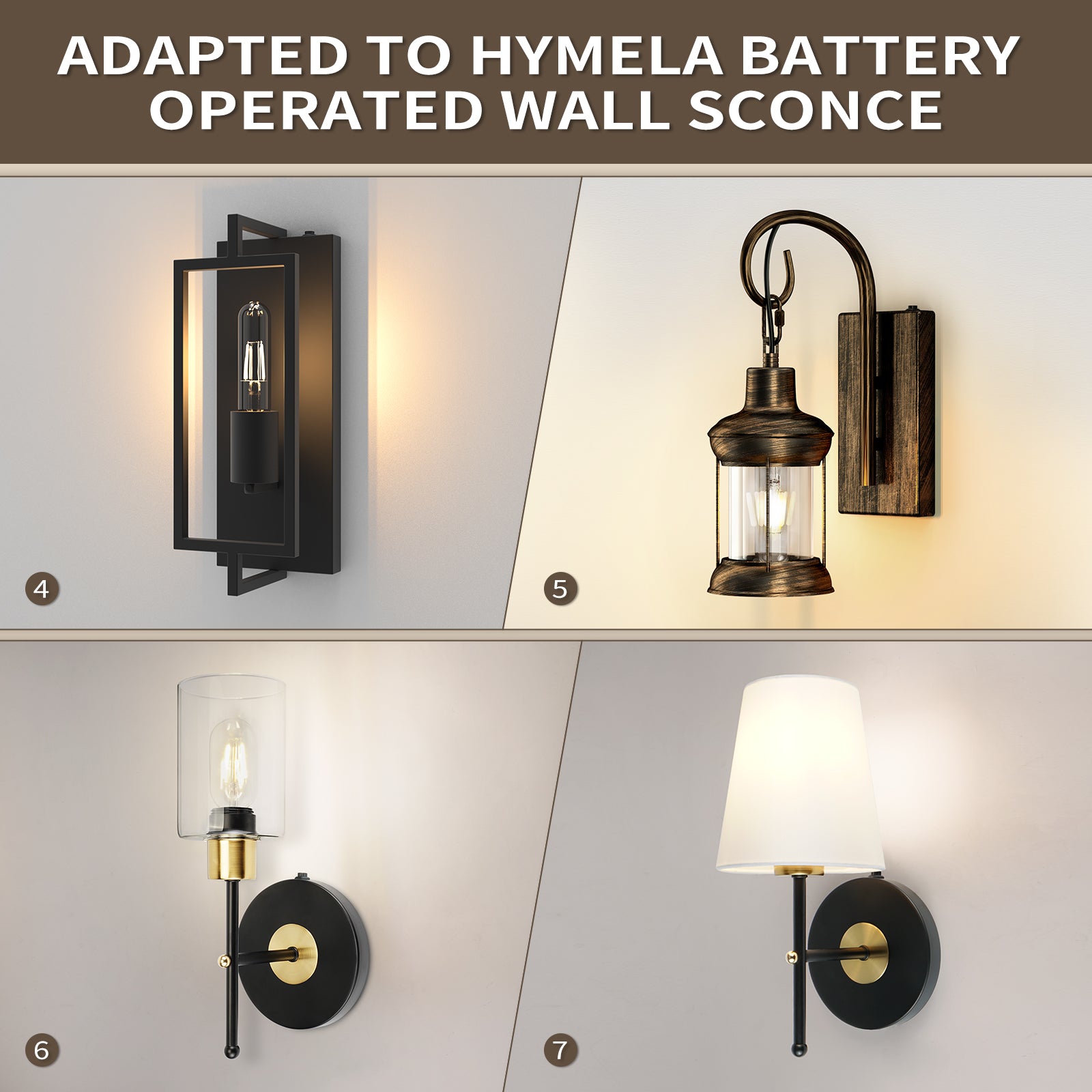 HYMELA Specialized LED Bulb 100 Lumens, Replacement E26 Bulb Battery Operated Wall Sconce