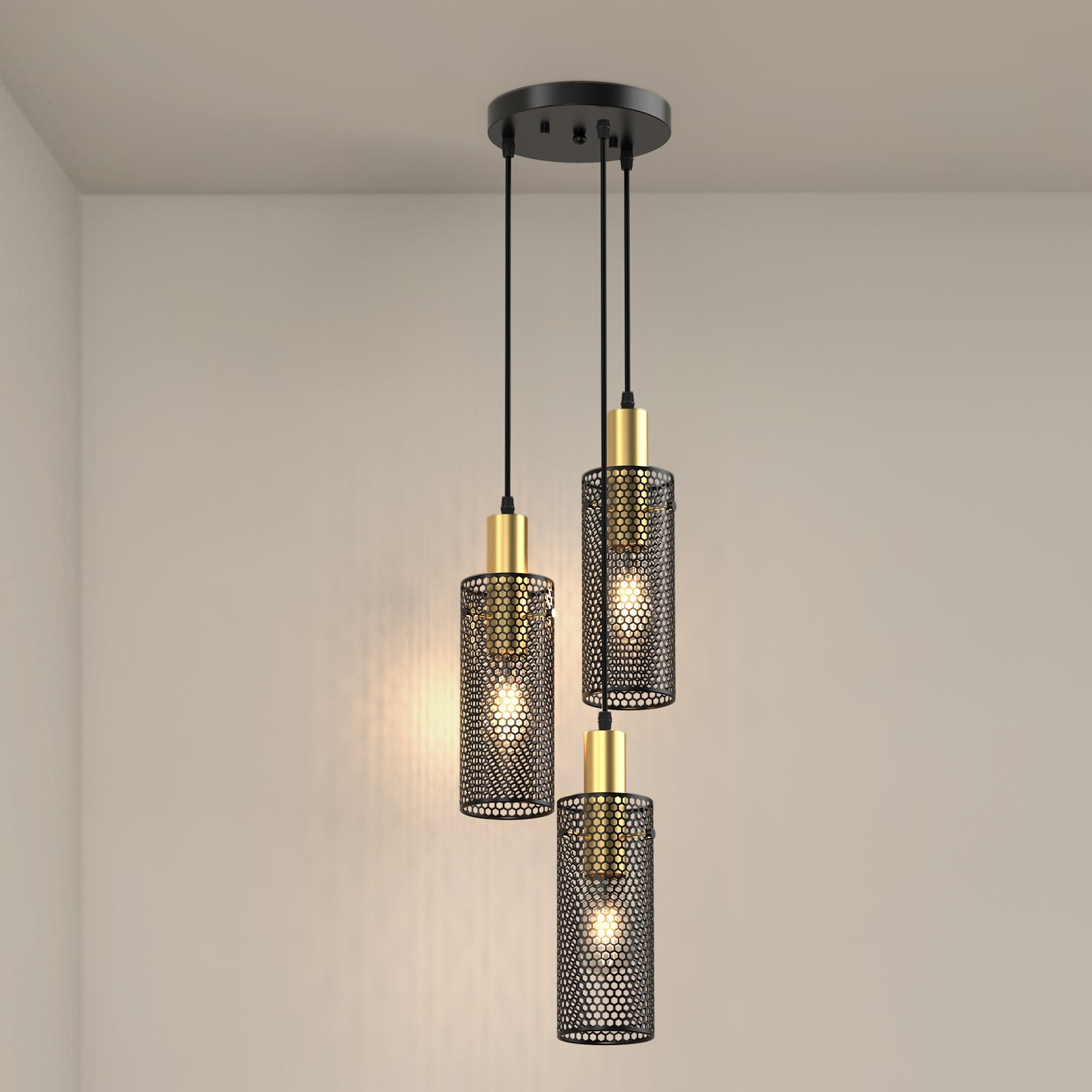 M08 3-Light Modern Pendant Lighting Adjustable Glass Pendant for All Home Styles