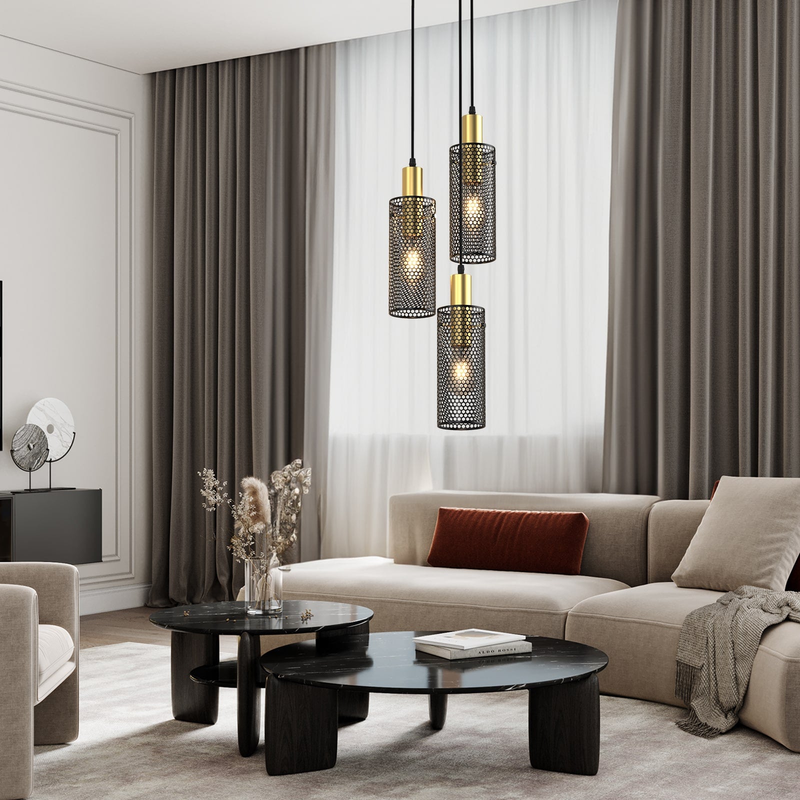 M08 3-Light Modern Pendant Lighting Adjustable Glass Pendant for All Home Styles