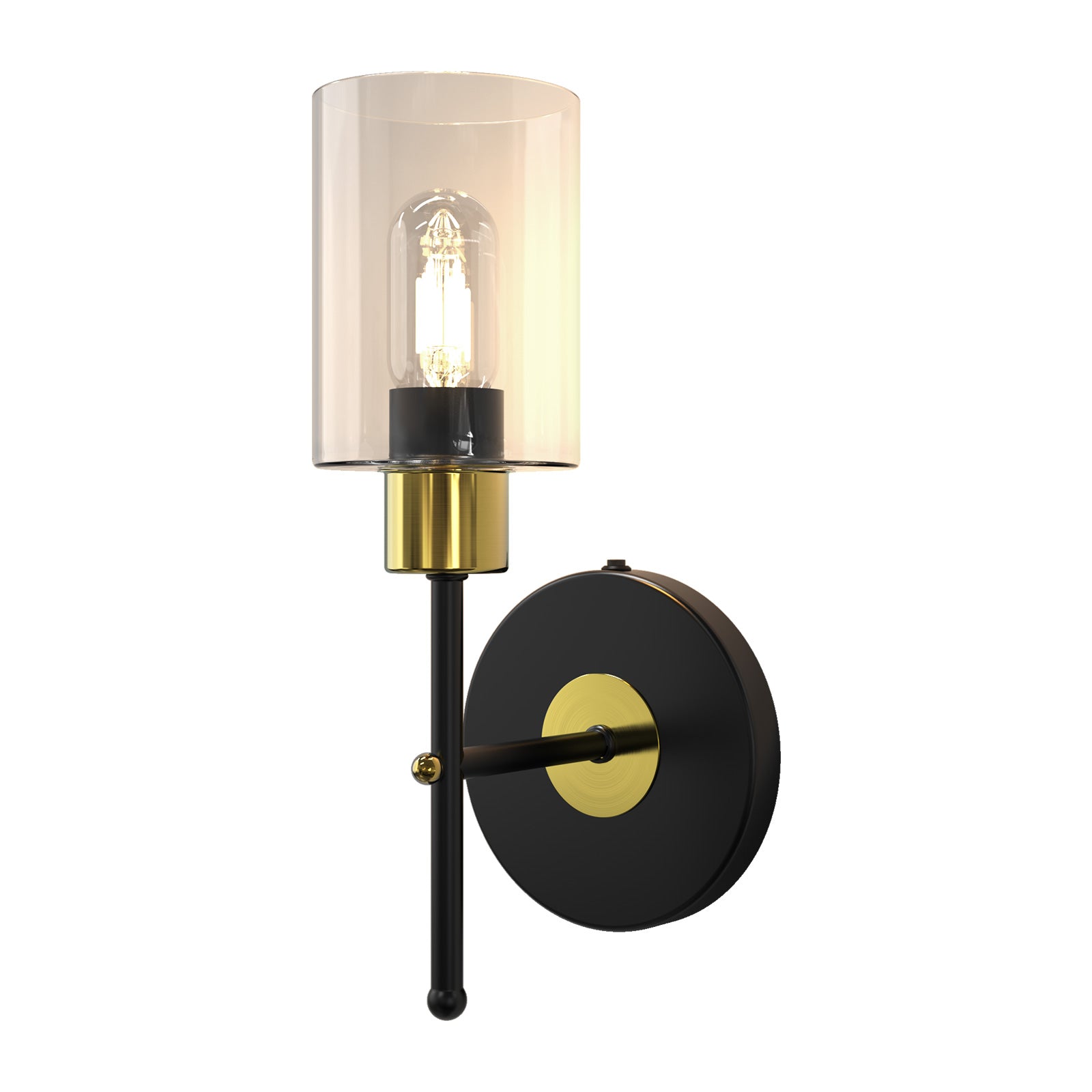 C01  Modern Classic Wall Sconce Glass Cylinder Shade Battery Operated for Hallway