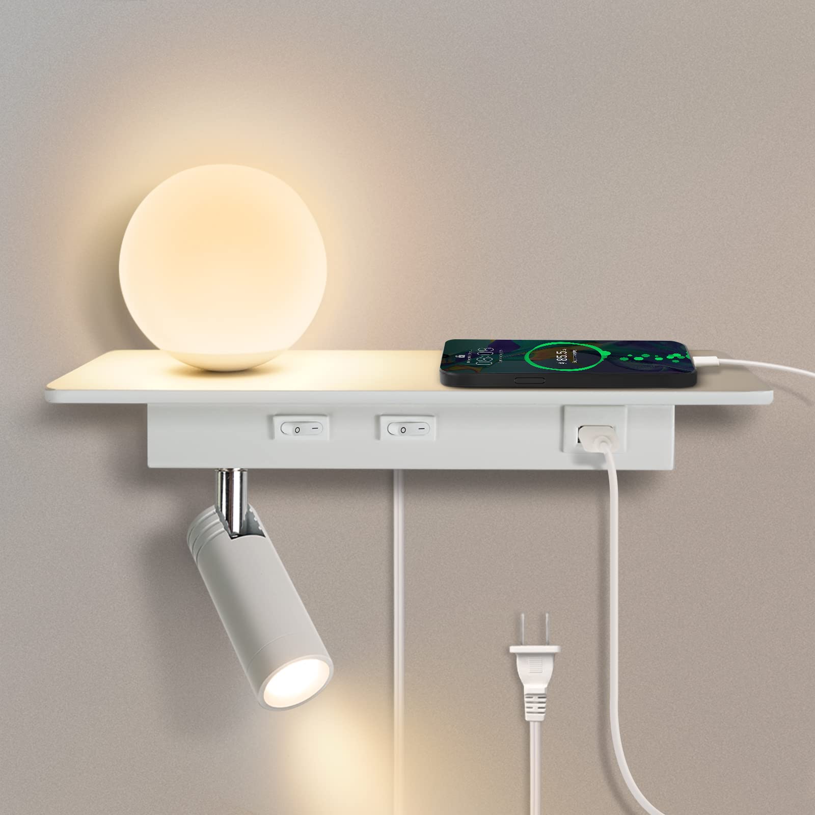 M02 Wall Mounted Reading Lamp with Romantic Ball Light USB Charging