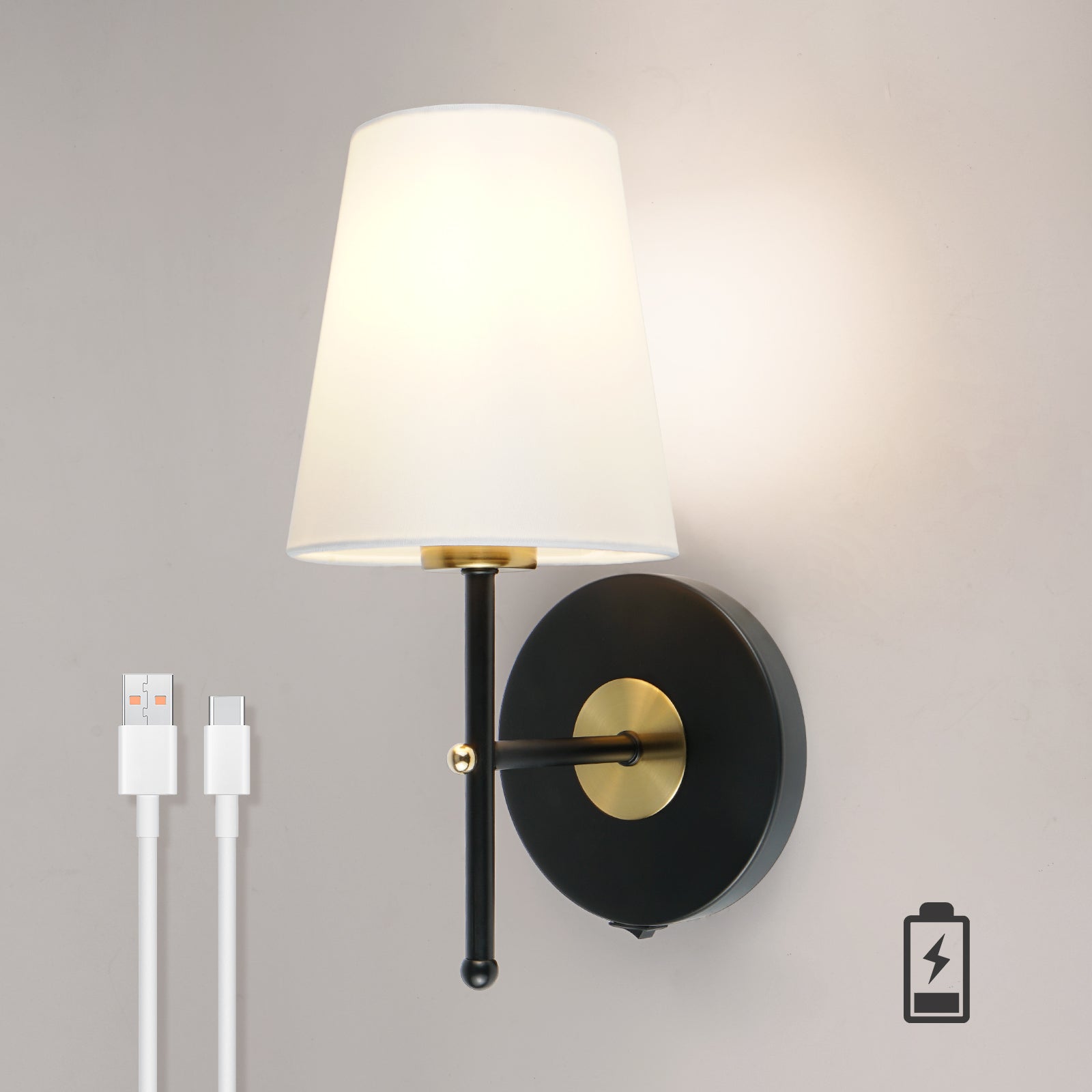 C01  Battery Charged Power Wall Sconce Wireless for Study Room