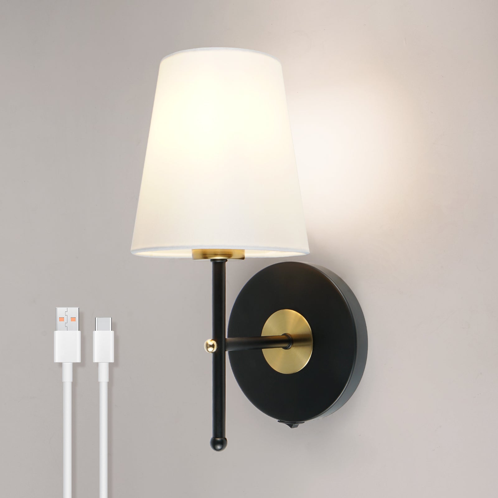 C01  Wireless Fabric Battery Operated Wall Lamp for Bathroom