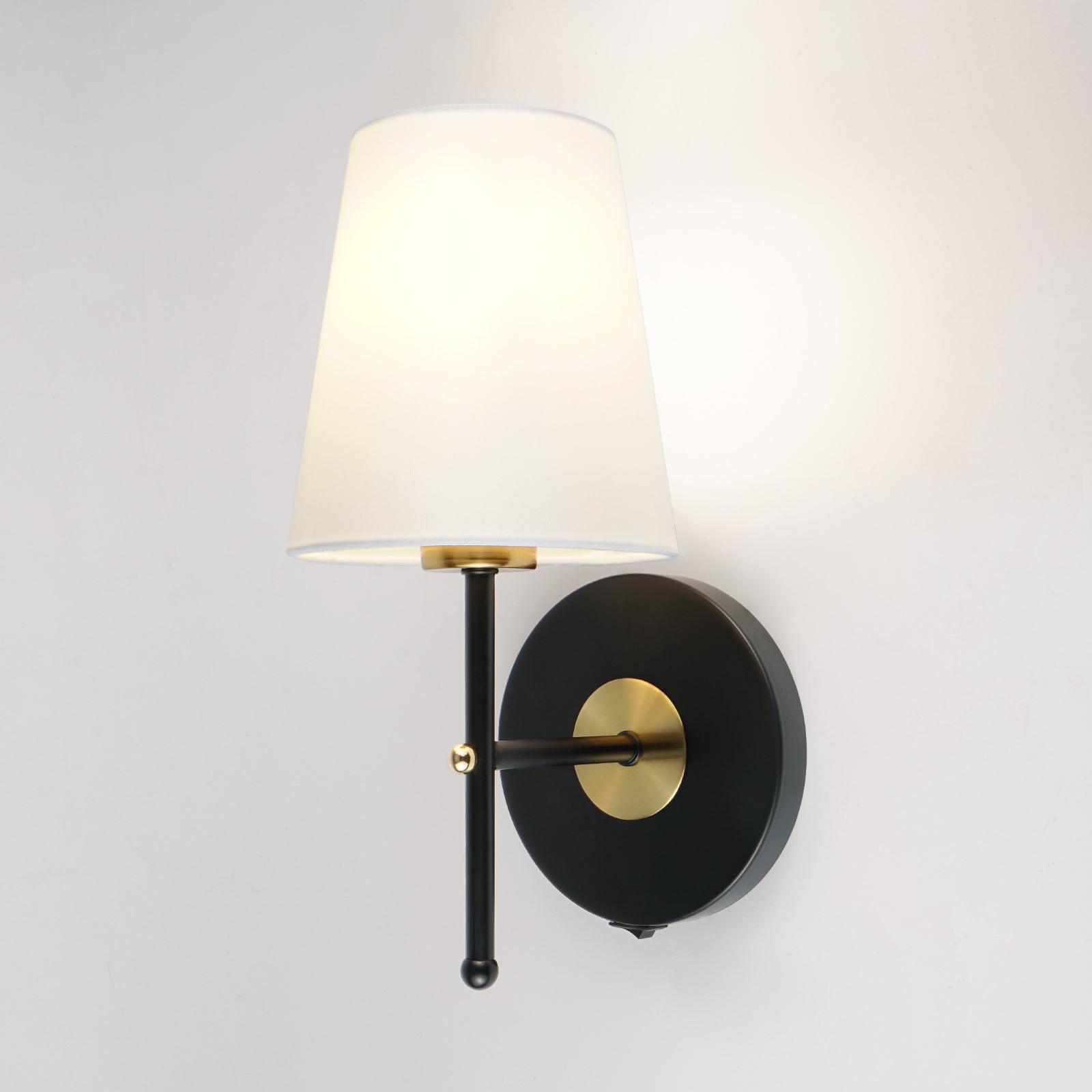 C01 Battery Operated Wall Sconces with Fabric Shade Wireless for Bedroom