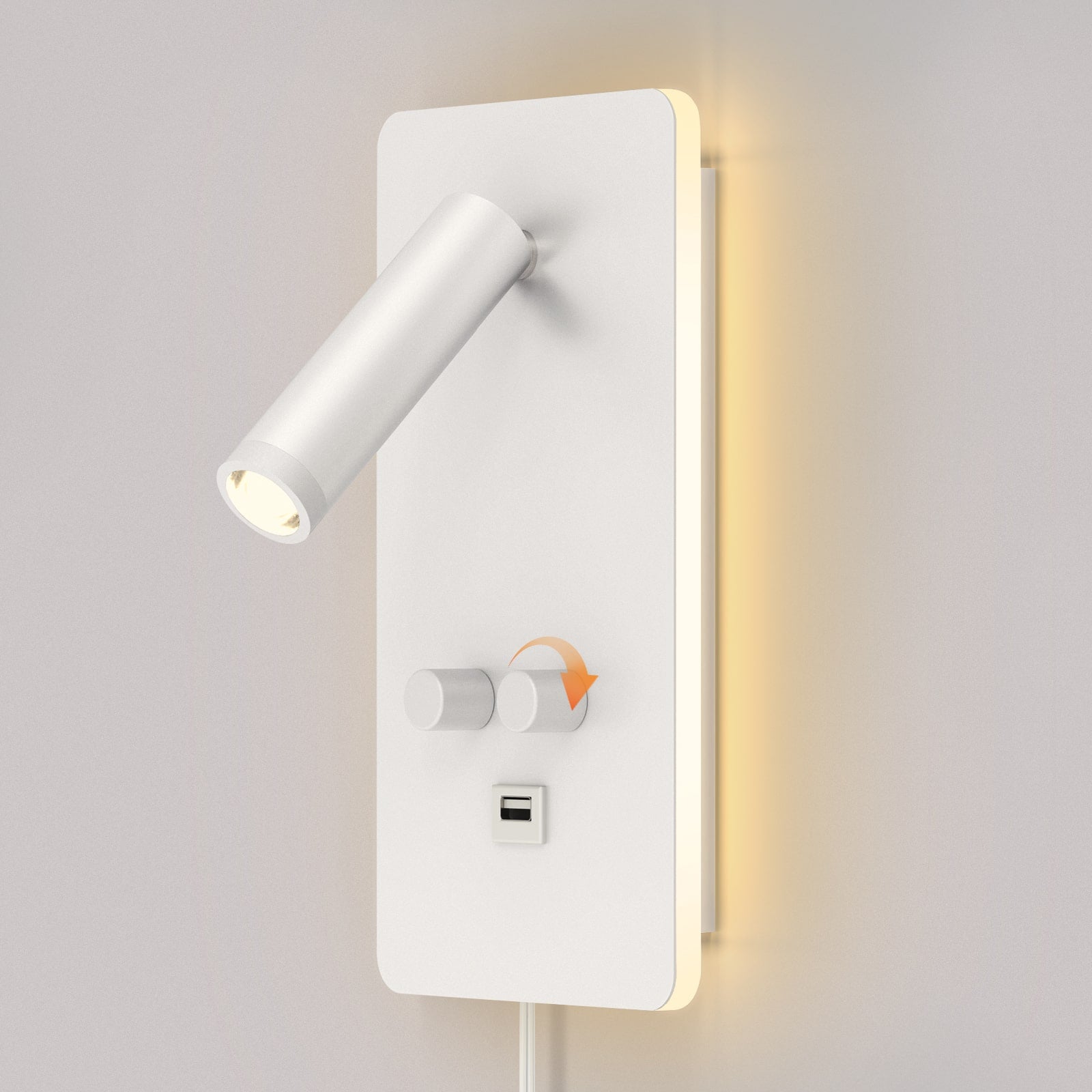 M04 Wall Lamp with Stepless Dimming & USB Charging - Modern Living Room Lighting