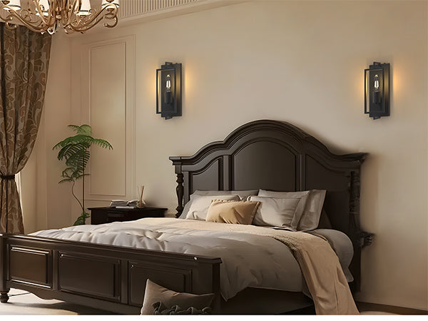 V03 2PCS Battery Operated Vintage Wall Lamps for Bedroom